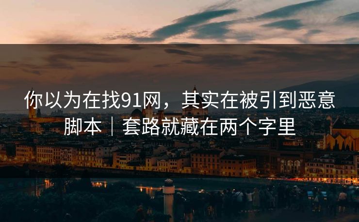 你以为在找91网，其实在被引到恶意脚本｜套路就藏在两个字里